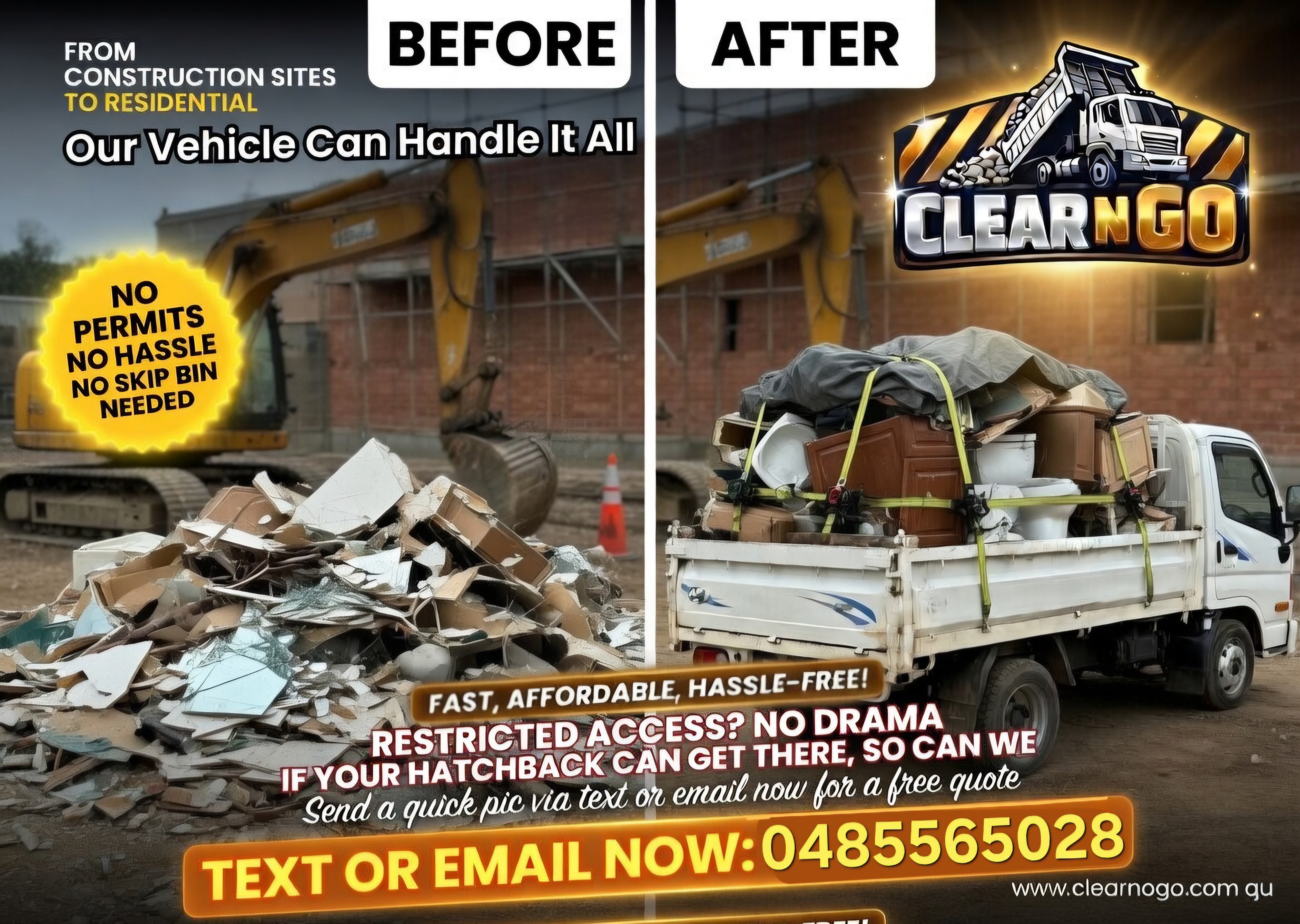 Clear N Go before and after – real estate property clearout